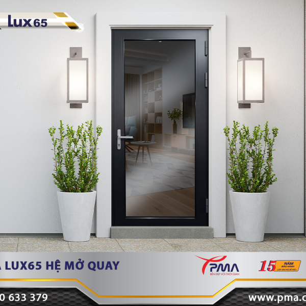 Cửa đi mở quay cao cấp hệ rãnh C châu Âu Lux65